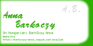 anna barkoczy business card