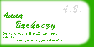 anna barkoczy business card